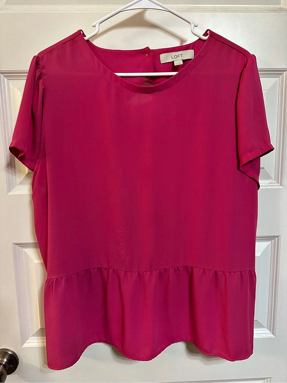 LOFT Pink Short Sleeve Blouse Size XL